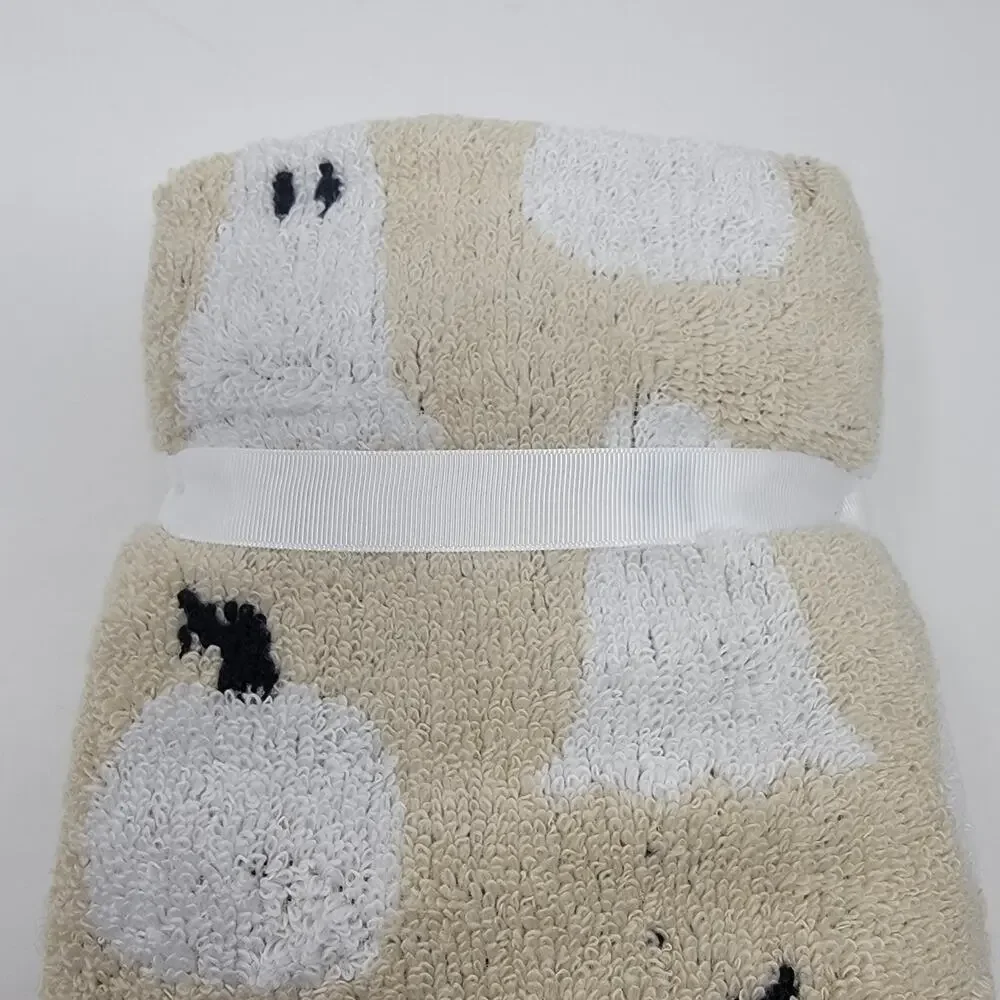 KassaDecor Hand Towels Set of 2 Ghost Pumpkins Halloween Beige White Black